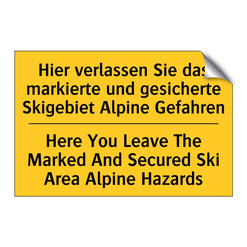 Hier verlassen Sie das markierte /.../ - Here You Leave The Marked And /.../