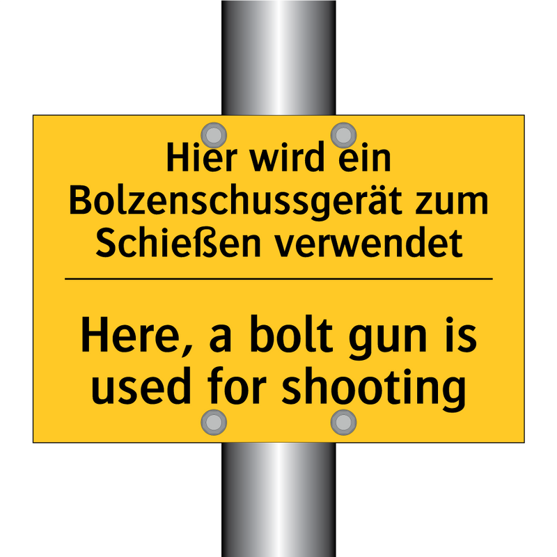 Hier wird ein Bolzenschussgerät /.../ - Here, a bolt gun is used for shooting/.../