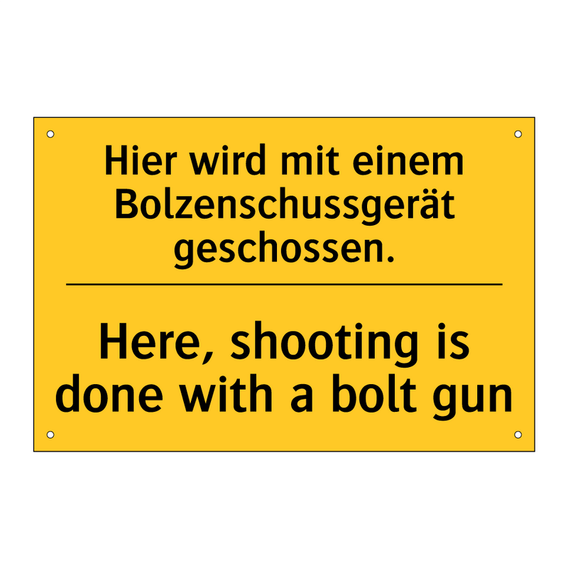 Hier wird mit einem Bolzenschussgerät /.../ - Here, shooting is done with a /.../