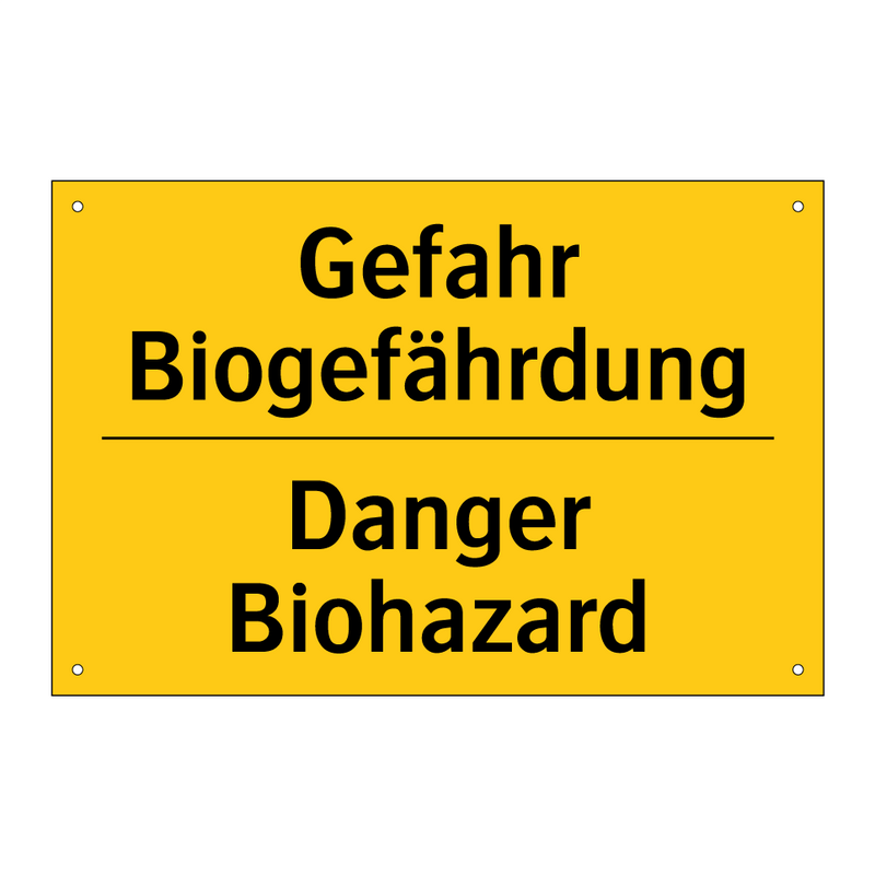 Gefahr Biogefährdung - Danger Biohazard