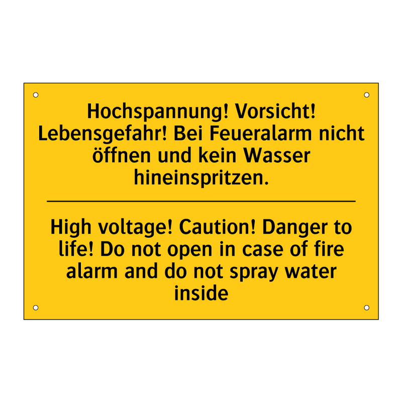 Hochspannung! Vorsicht! Lebensgefahr! /.../ - High voltage! Caution! Danger /.../