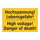 Hochspannung! Lebensgefahr! - High voltage! Danger of death!