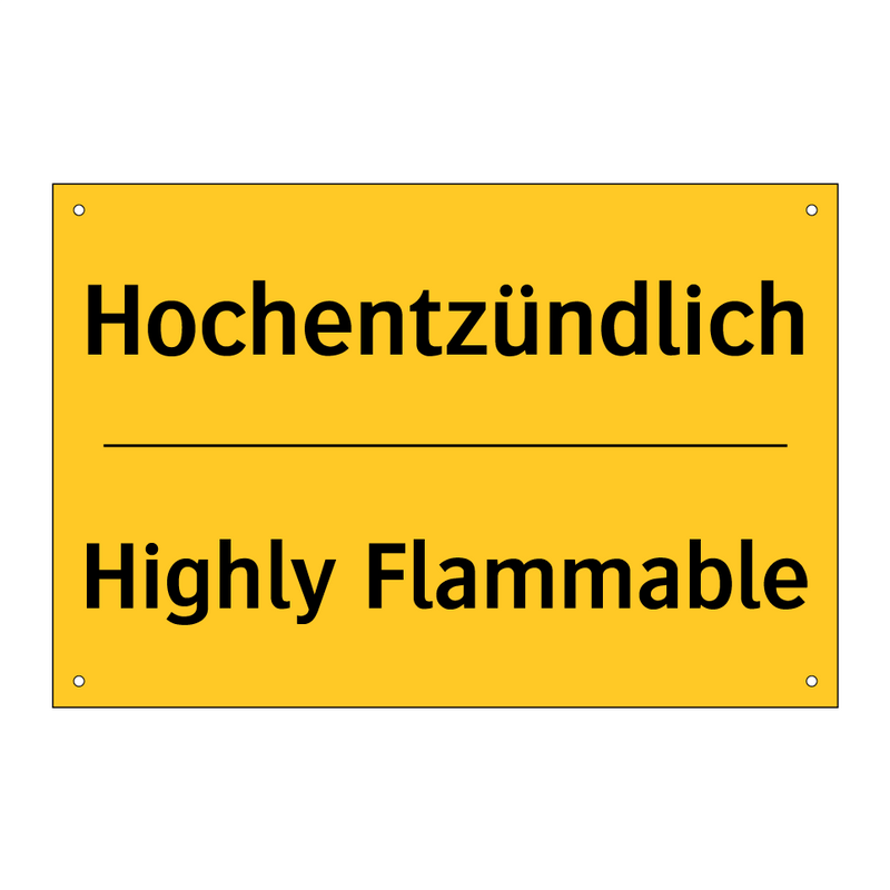 Hochentzündlich - Highly Flammable
