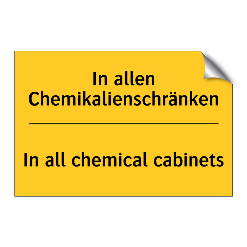 In allen Chemikalienschränken - In all chemical cabinets