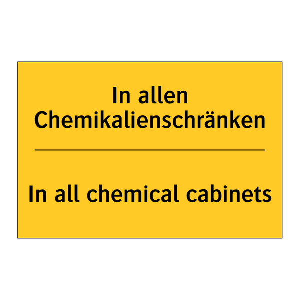 In allen Chemikalienschränken - In all chemical cabinets