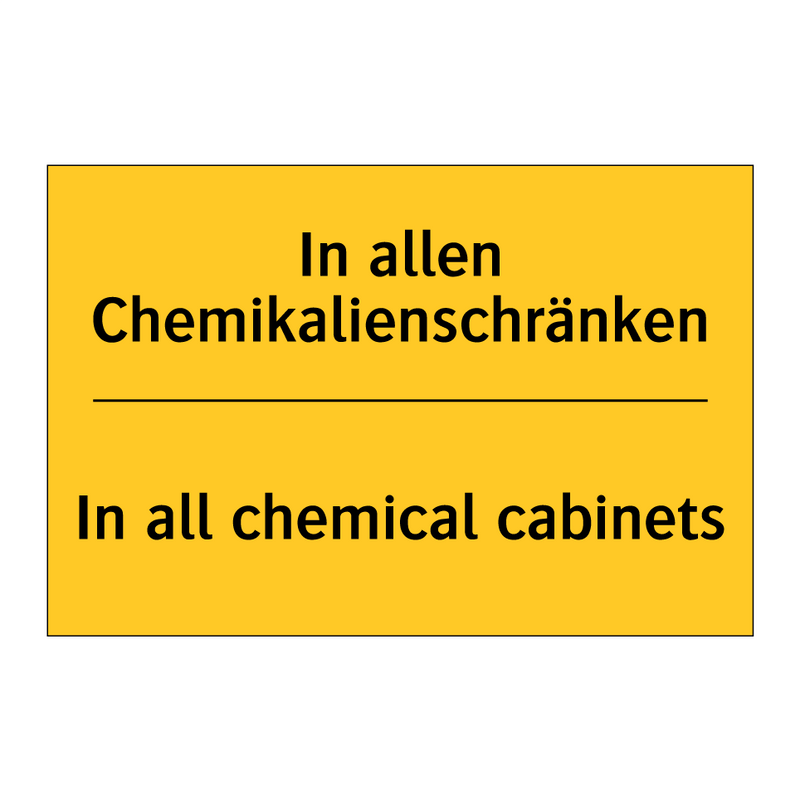 In allen Chemikalienschränken - In all chemical cabinets