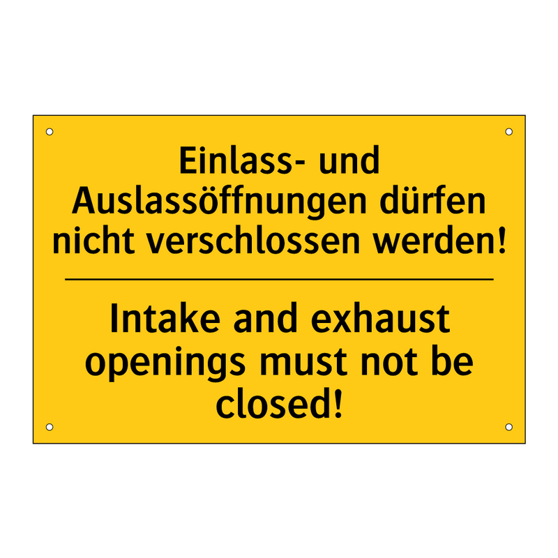Einlass- und Auslassöffnungen /.../ - Intake and exhaust openings must /.../