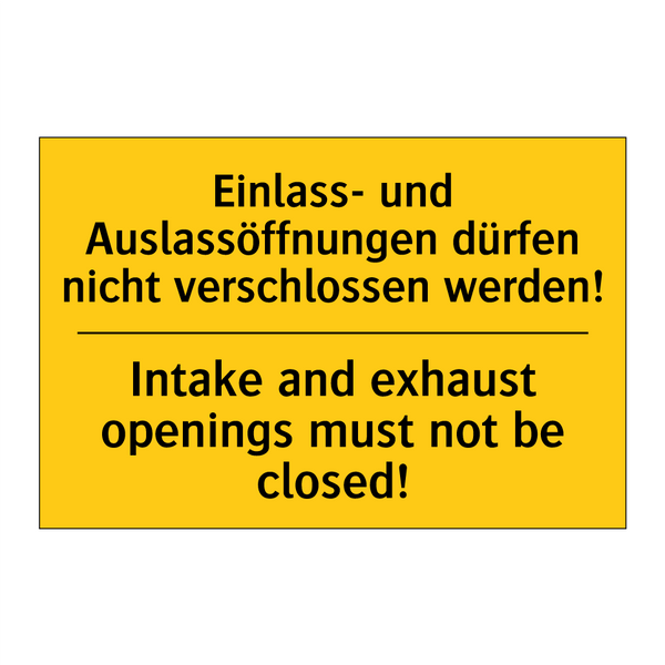 Einlass- und Auslassöffnungen /.../ - Intake and exhaust openings must /.../
