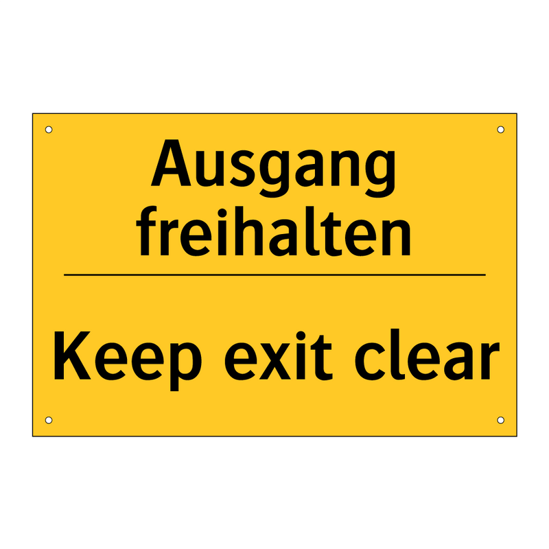 Ausgang freihalten - Keep exit clear