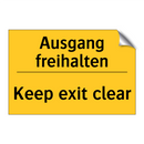 Ausgang freihalten - Keep exit clear