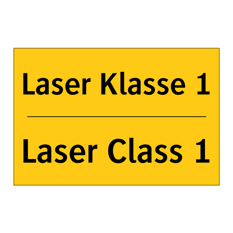 Laser Klasse 1 - Laser Class 1