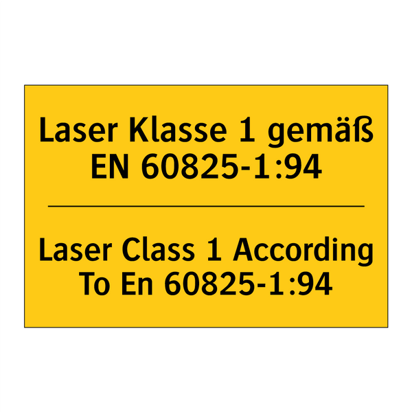 Laser Klasse 1 gemäß EN 60825-1:94/.../ - Laser Class 1 According To En /.../