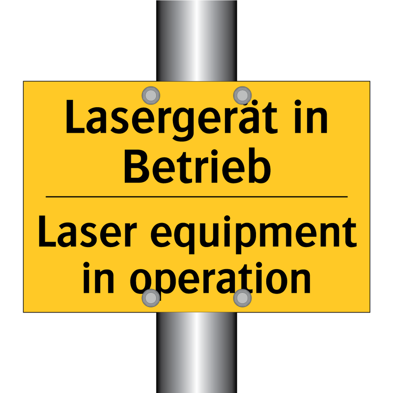 Lasergerät in Betrieb - Laser equipment in operation