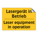 Lasergerät in Betrieb - Laser equipment in operation