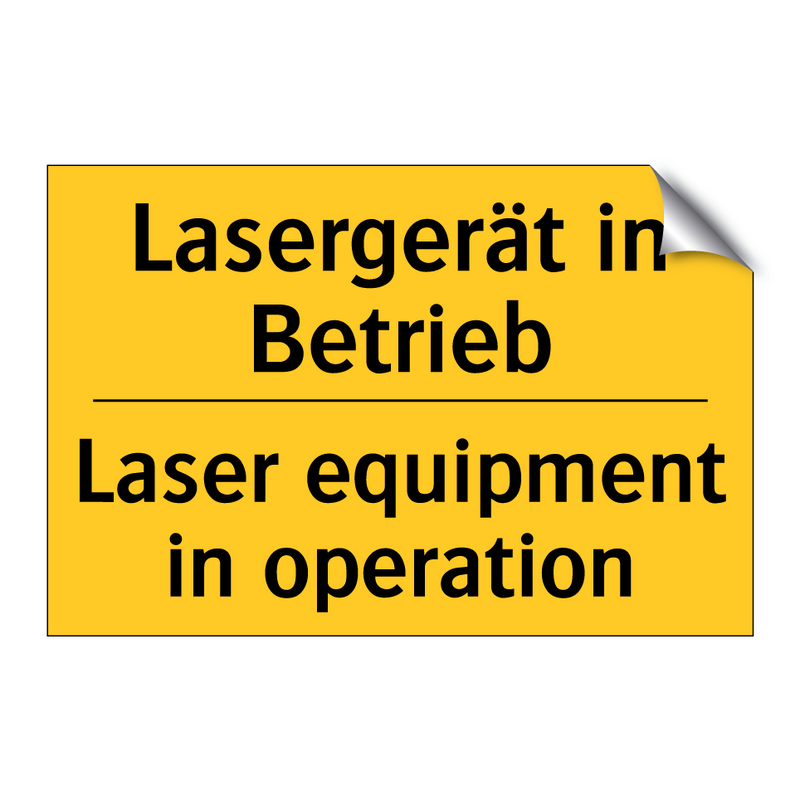 Lasergerät in Betrieb - Laser equipment in operation
