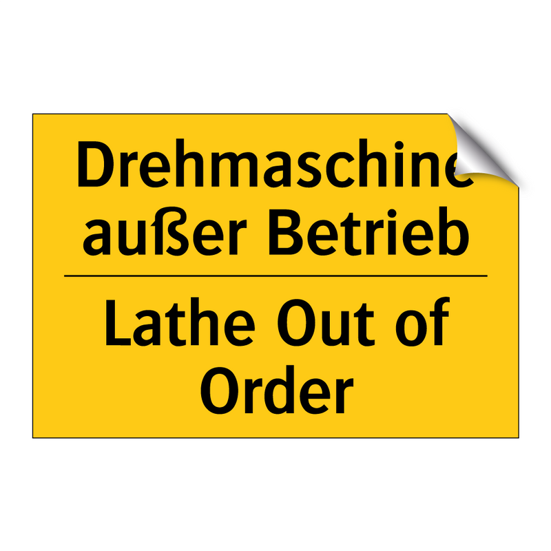 Drehmaschine außer Betrieb - Lathe Out of Order