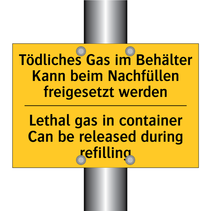 Tödliches Gas im Behälter Kann /.../ - Lethal gas in container Can be /.../