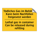 Tödliches Gas im Behälter Kann /.../ - Lethal gas in container Can be /.../