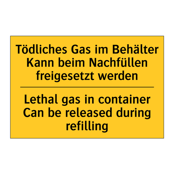 Tödliches Gas im Behälter Kann /.../ - Lethal gas in container Can be /.../