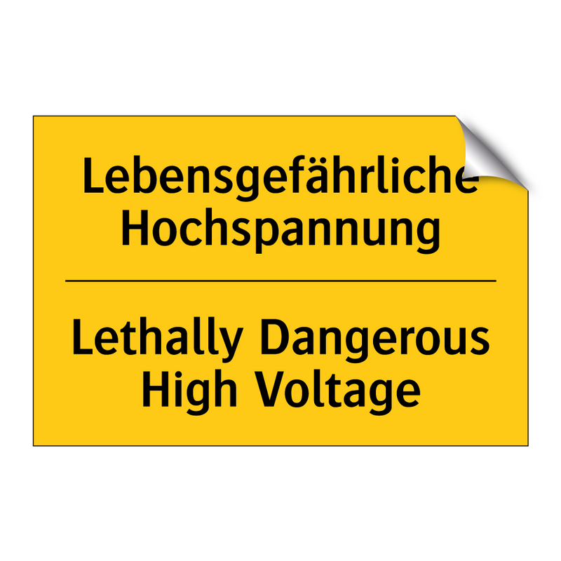 Lebensgefährliche Hochspannung - Lethally Dangerous High Voltage/.../