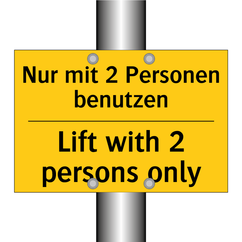 Nur mit 2 Personen benutzen - Lift with 2 persons only