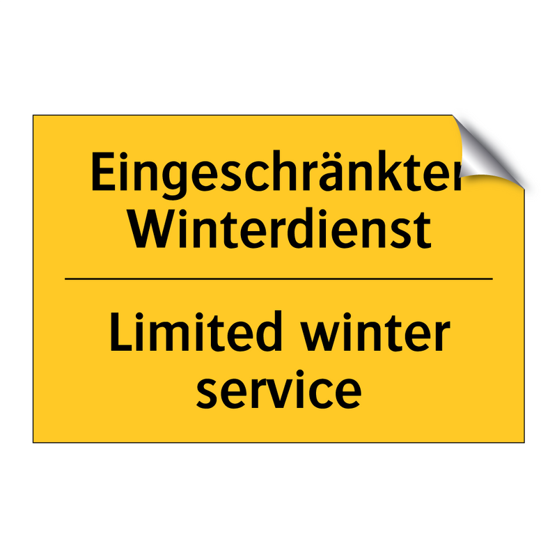 Eingeschränkter Winterdienst - Limited winter service