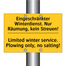 Eingeschränkter Winterdienst. /.../ - Limited winter service. Plowing /.../