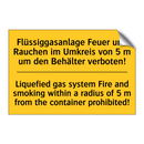 Flüssiggasanlage Feuer und Rauchen /.../ - Liquefied gas system Fire and /.../