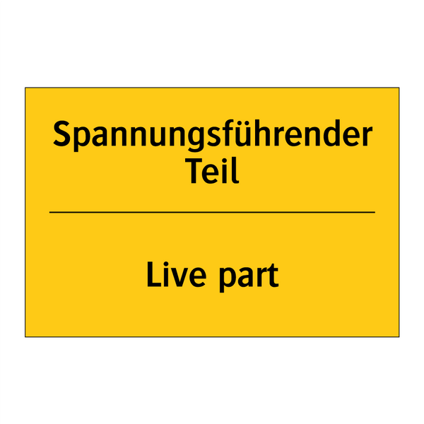 Spannungsführender Teil - Live part