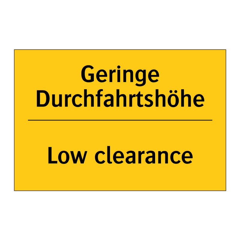 Geringe Durchfahrtshöhe - Low clearance