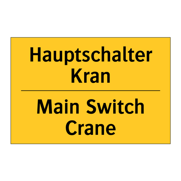 Hauptschalter Kran - Main Switch Crane