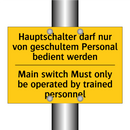 Hauptschalter darf nur von geschultem /.../ - Main switch Must only be operated /.../