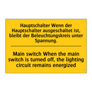 Hauptschalter Wenn der Hauptschalter /.../ - Main switch When the main switch /.../