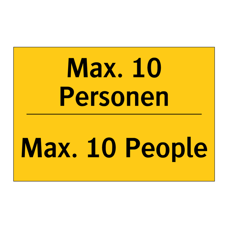 Max. 10 Personen - Max. 10 People