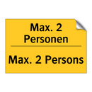 Max. 2 Personen - Max. 2 Persons