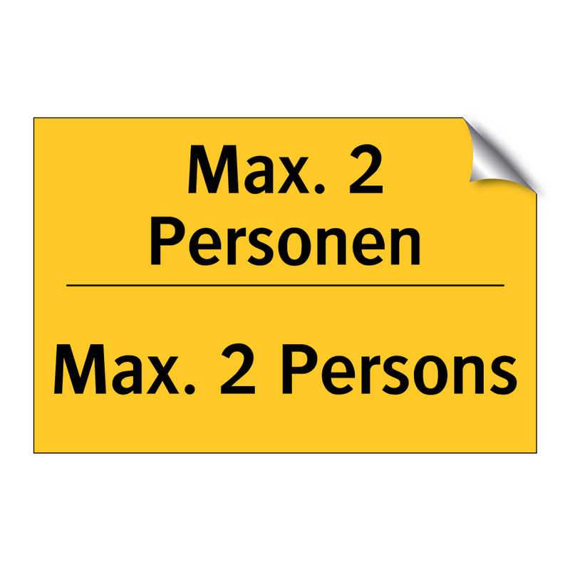 Max. 2 Personen - Max. 2 Persons