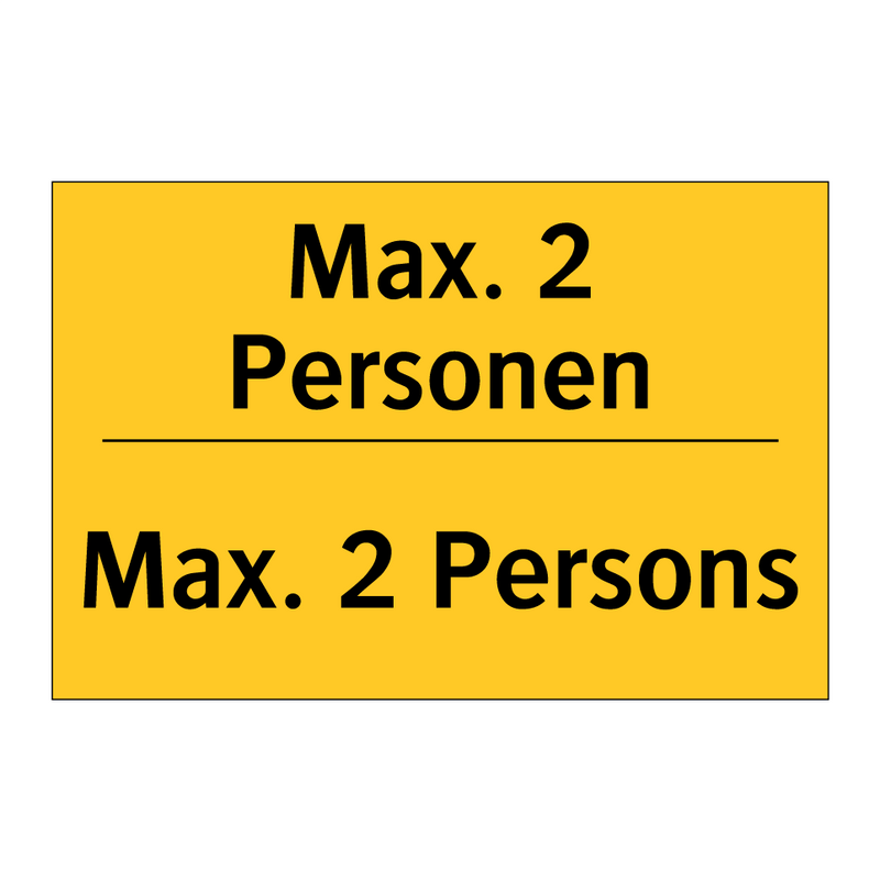 Max. 2 Personen - Max. 2 Persons
