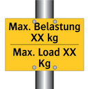 Max. Belastung XX kg - Max. Load XX Kg