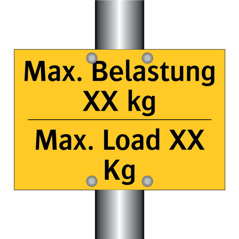Max. Belastung XX kg - Max. Load XX Kg