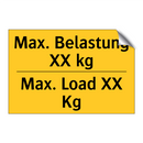 Max. Belastung XX kg - Max. Load XX Kg