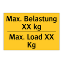 Max. Belastung XX kg - Max. Load XX Kg