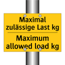 Maximal zulässige Last kg - Maximum allowed load kg