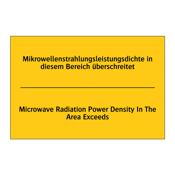 Mikrowellenstrahlungsleistungsdichte /.../ - Microwave Radiation Power Density /.../