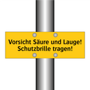 Vorsicht Säure und Lauge! Schutzbrille tragen!