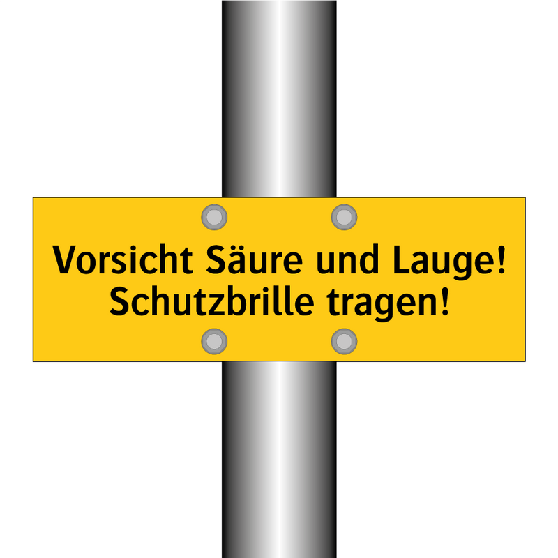 Vorsicht Säure und Lauge! Schutzbrille tragen!