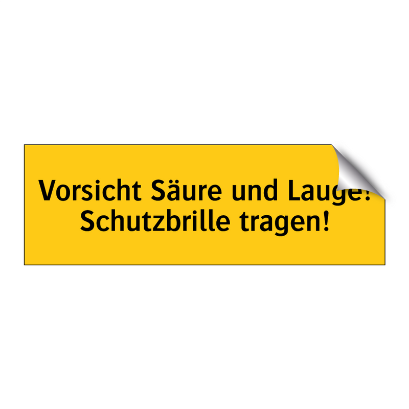 Vorsicht Säure und Lauge! Schutzbrille tragen!