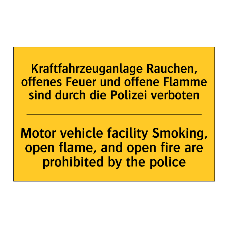 Kraftfahrzeuganlage Rauchen, offenes /.../ - Motor vehicle facility Smoking, /.../