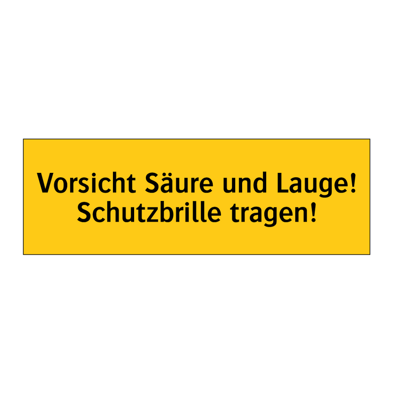 Vorsicht Säure und Lauge! Schutzbrille tragen!