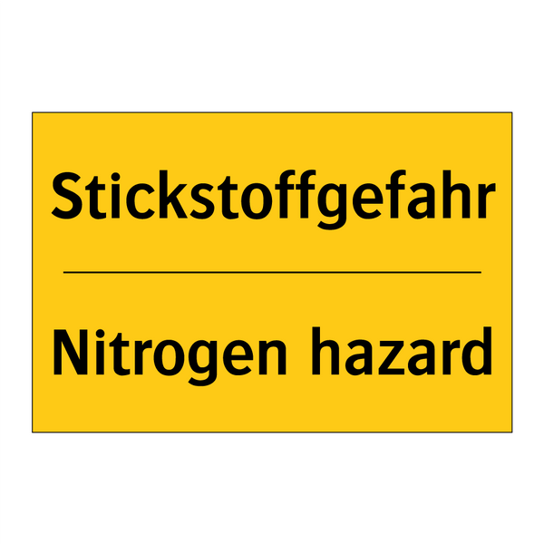 Stickstoffgefahr - Nitrogen hazard