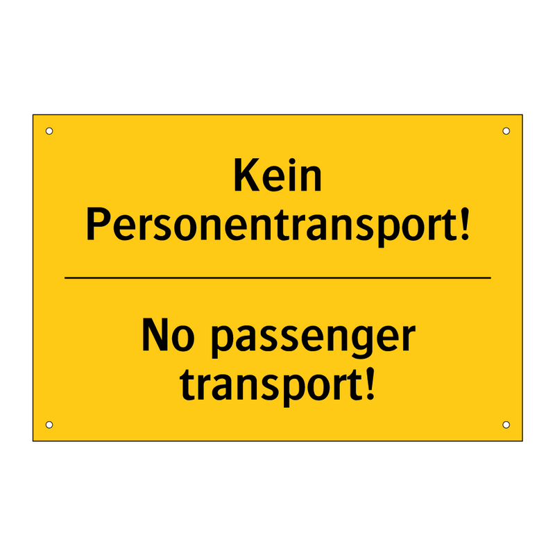 Kein Personentransport! - No passenger transport!